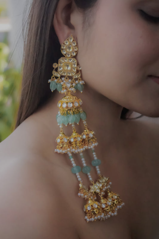 Reagon Kundan Jhumka Earrings