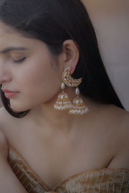 Moon Polki Dangler Earrings