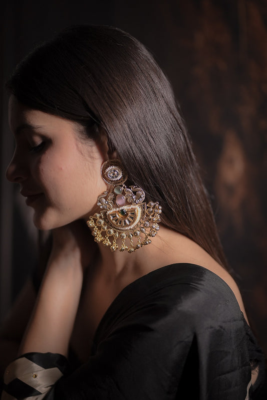 Dakota Tribal Chandbali Earrings