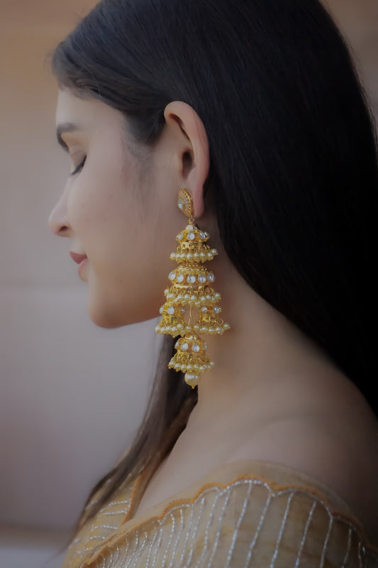 Zeri Kundan Jhumka Earrings