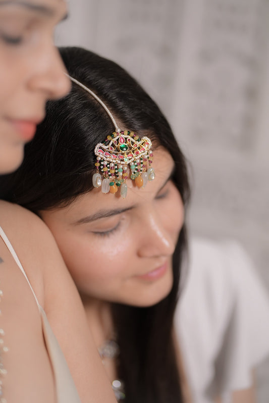 Allaya Pastel Kundan Maangtikka