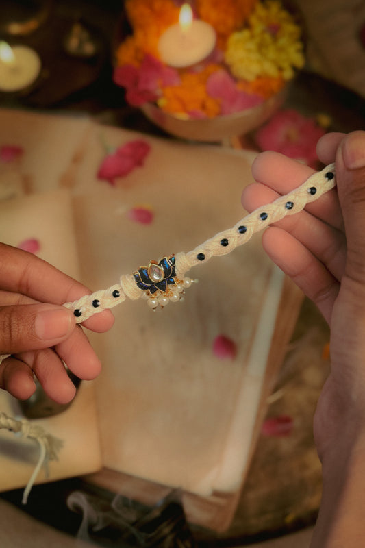 Vyan Lotus Kundan Rakhi