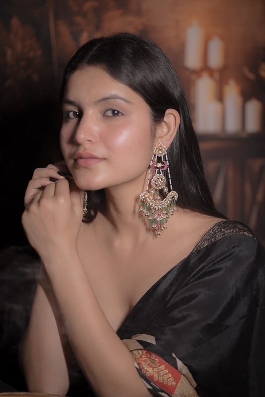 Samali Kundan Chandhballi Earrings