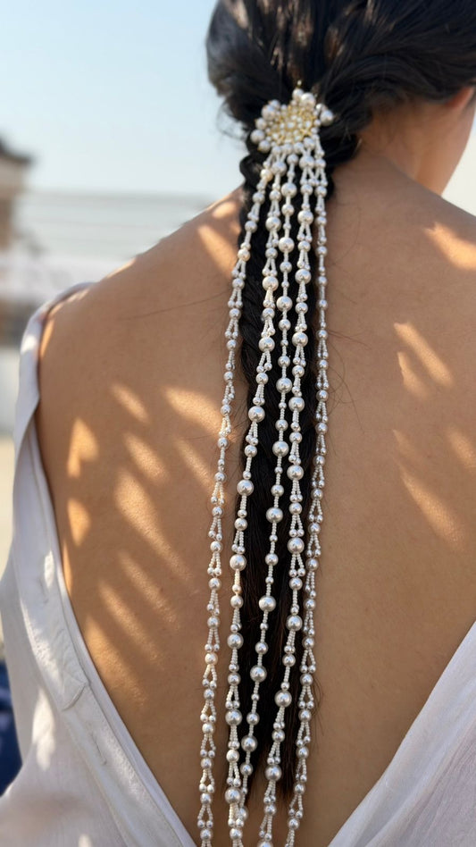 Ayana Kundan & Pearl Hair Accessory