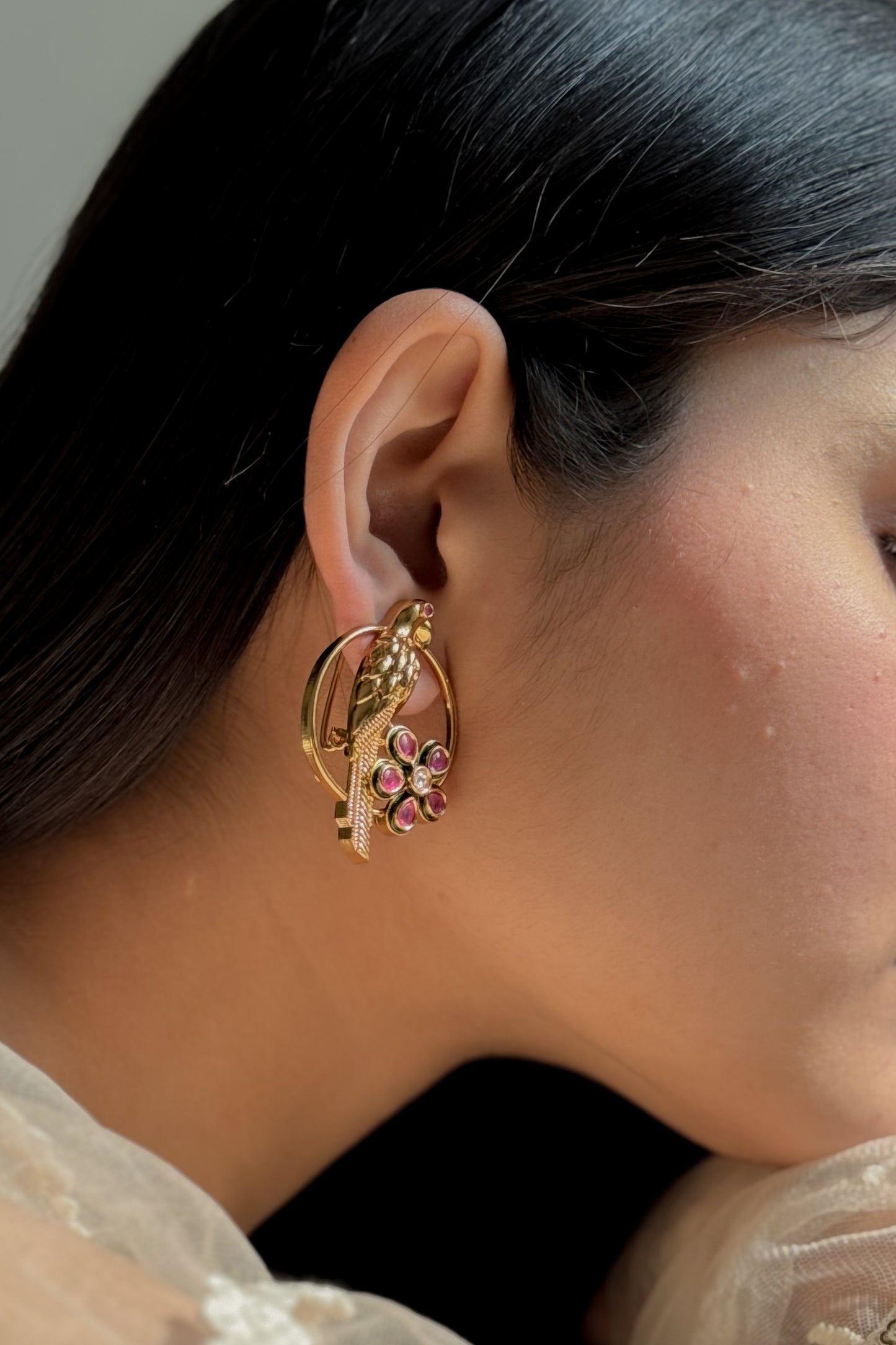 Selene Birdy Polki Earrings