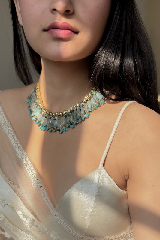 Hoorain Kundan Turquoise Necklace