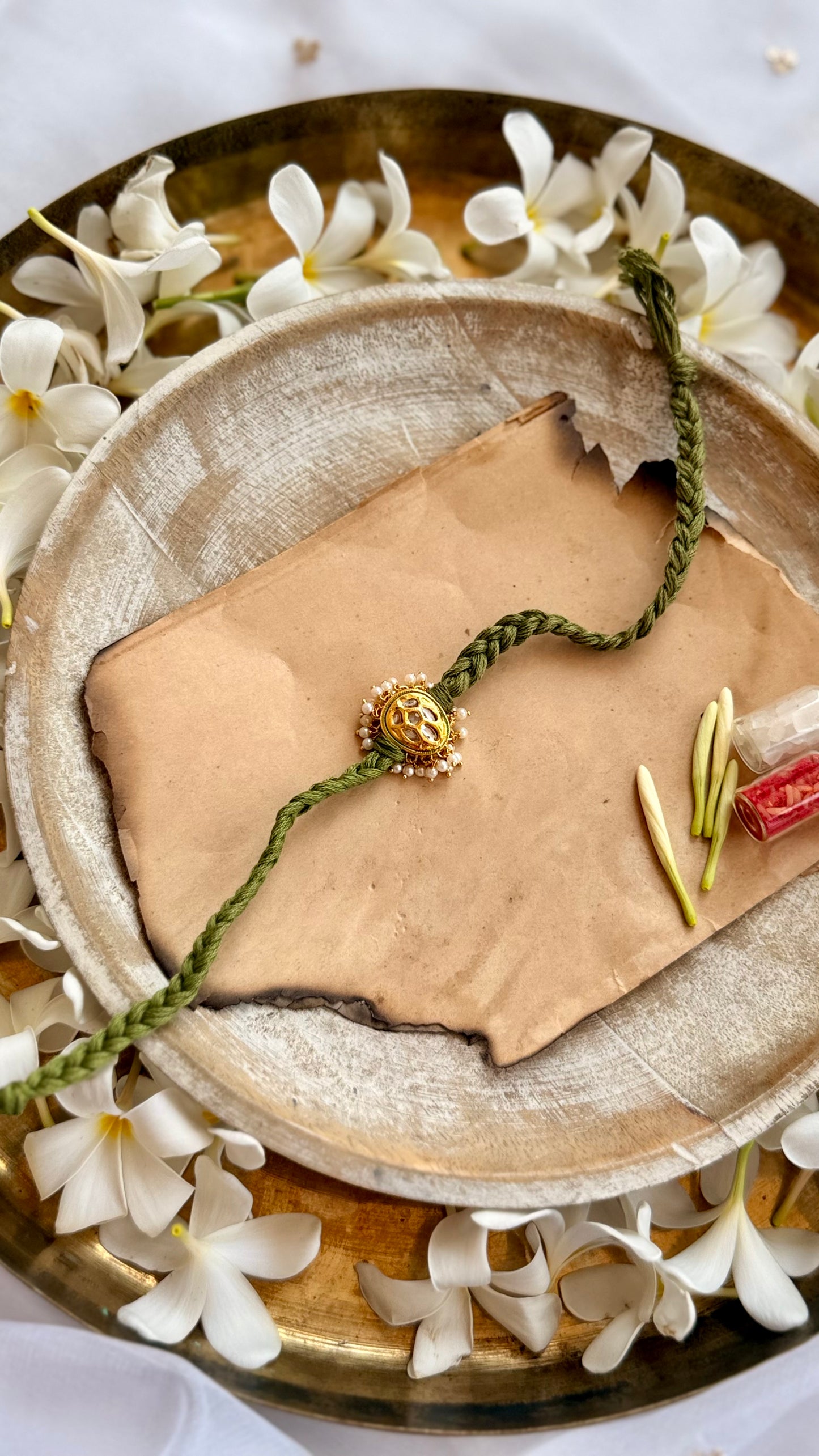 Soham Kundan Braided Rakhi