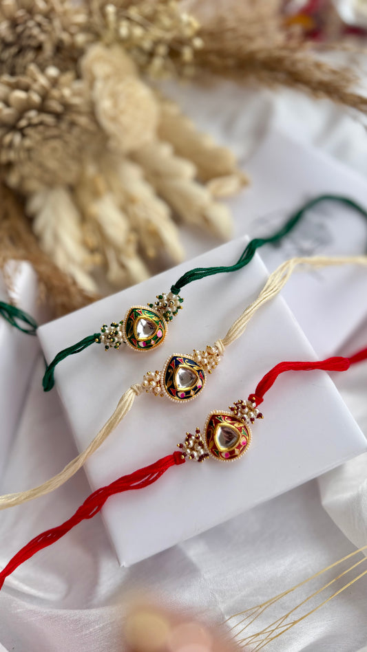 Naksh Meenakari Rakhi - Set of 3