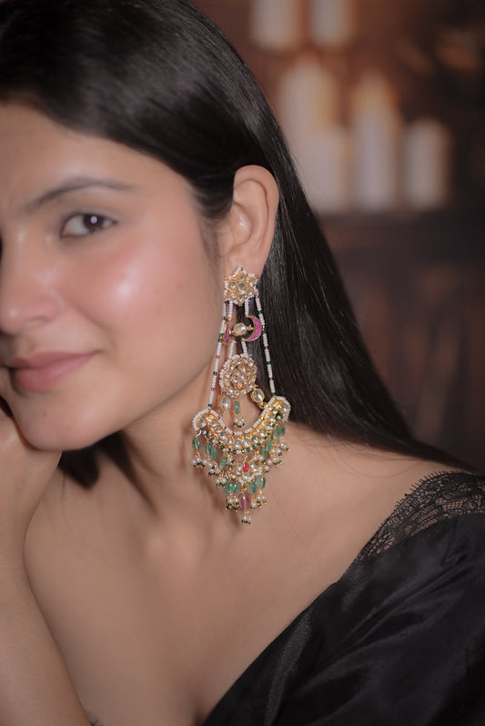 Samali Kundan Chandhballi Earrings