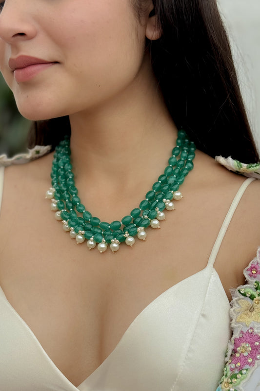 Harium Layered Green Necklace