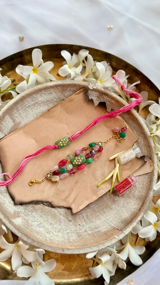Divit Multicolor Rakhi & Lumba Set