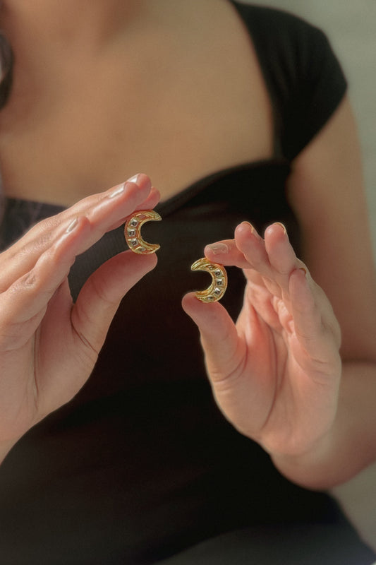 Zoe Half Moon Kundan Earrings