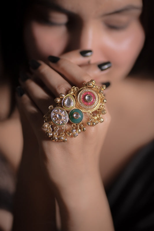 Reesha Gold Plated Tribal Ring