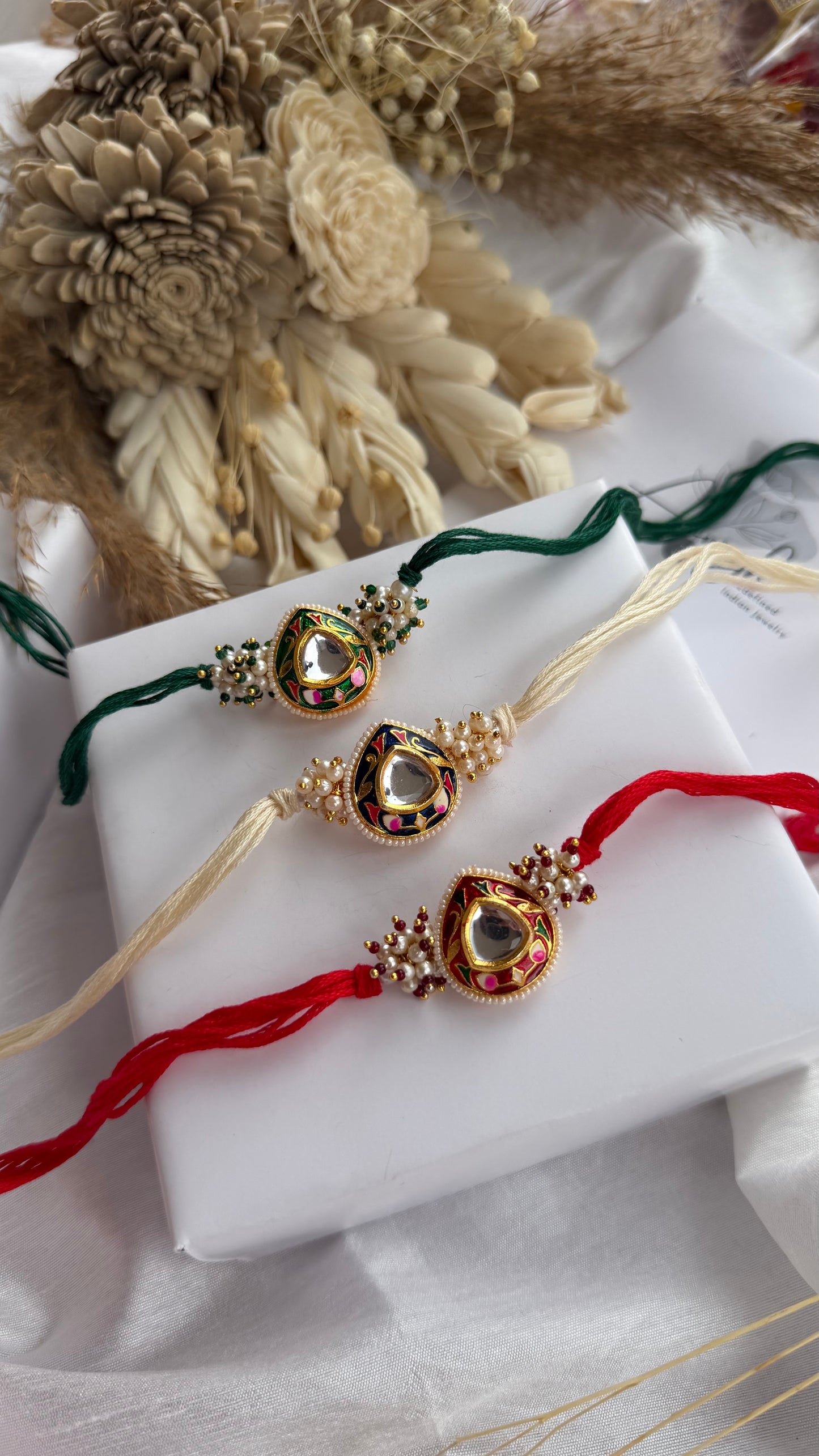 Naksh Meenakari Rakhi - Set of 3