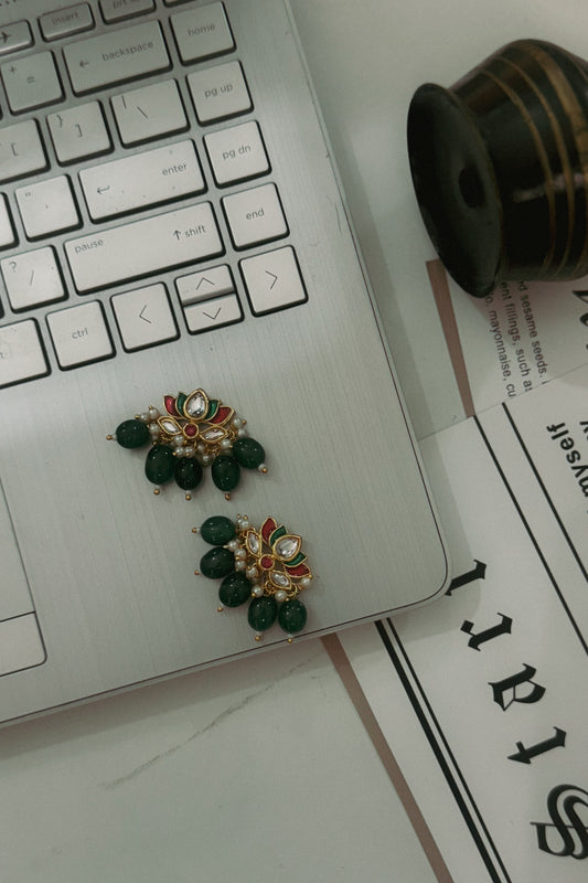 Lotus Kundan Earrings