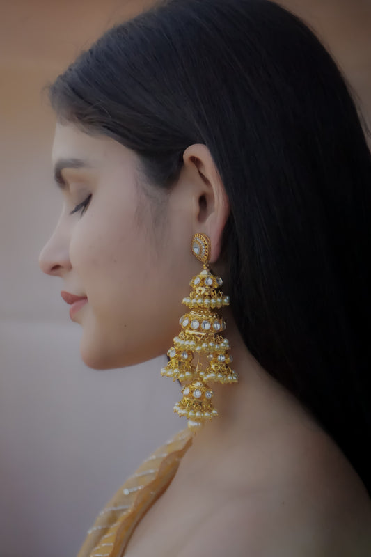 Zeri Kundan Jhumka Earrings