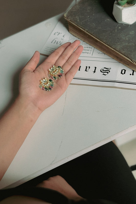 Navra Multicolored Kundan Earrings