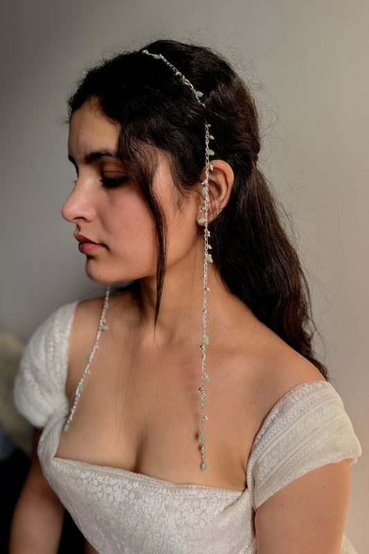 Azizah Mint Chain Headband