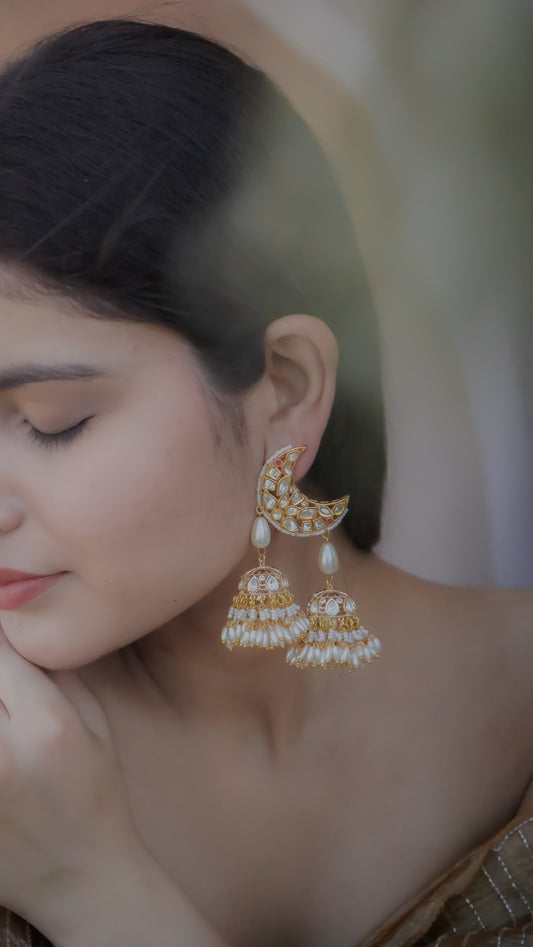 Moon Polki Dangler Earrings