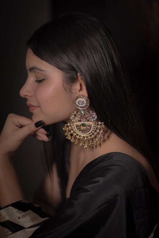 Dakota Tribal Chandbali Earrings