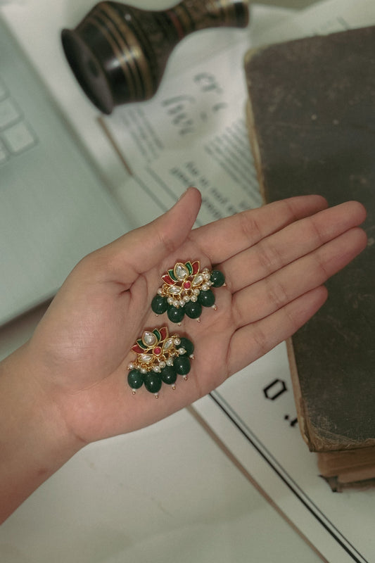 Lotus Kundan Earrings