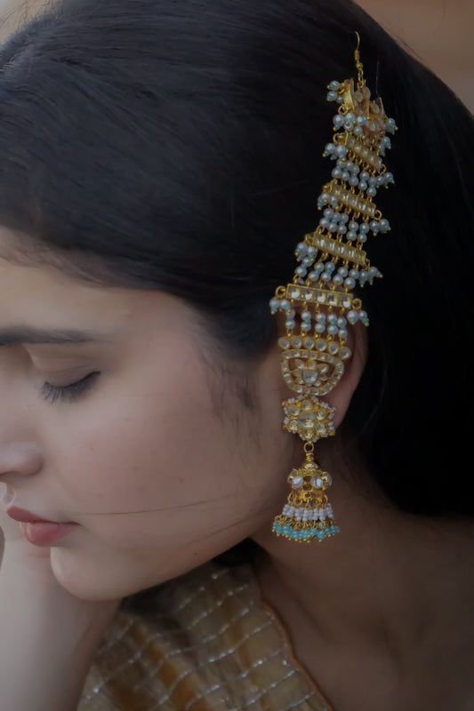 Riam Gold Plated Kundan Earrings