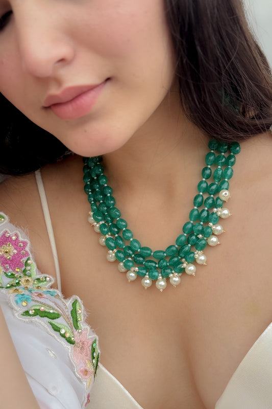 Harium Layered Green Necklace