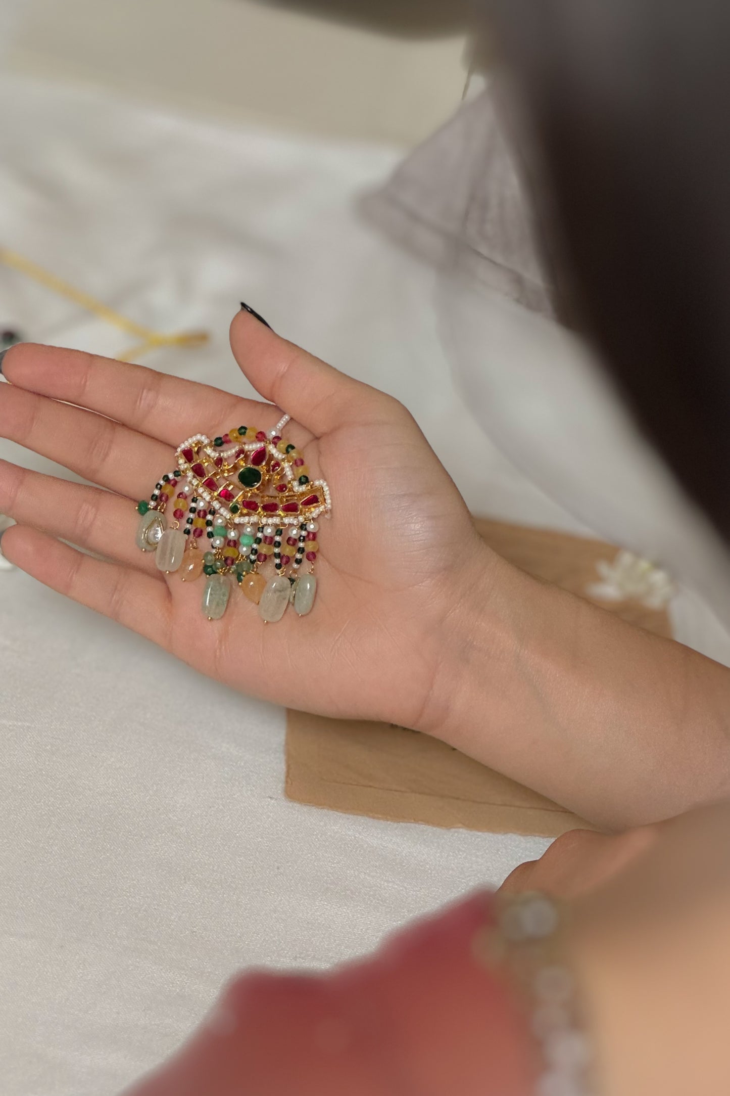 Allaya Pastel Kundan Maangtikka
