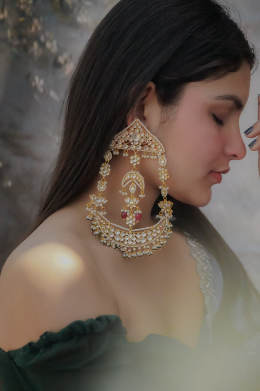 Vidha Kundan Chandbali Earrings
