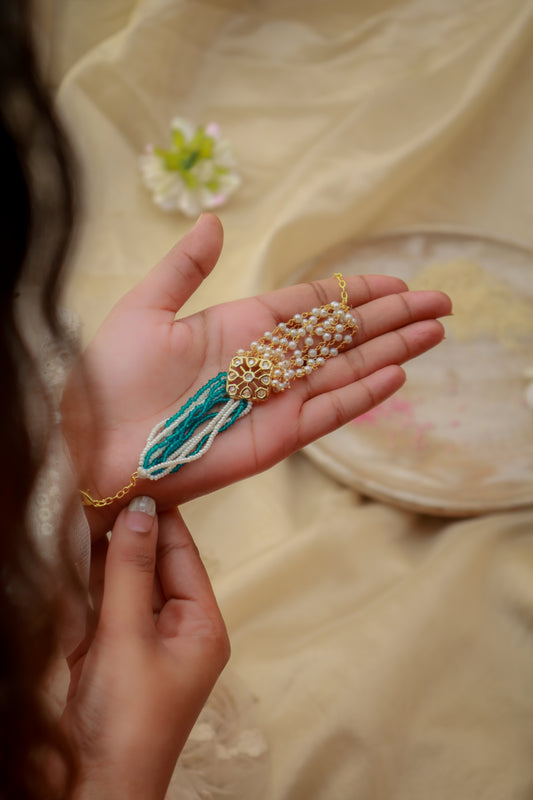 Bhumi Turquoise Kundan Rakhi