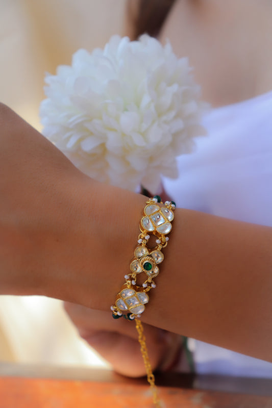 Viola Green Kundan Bracelet