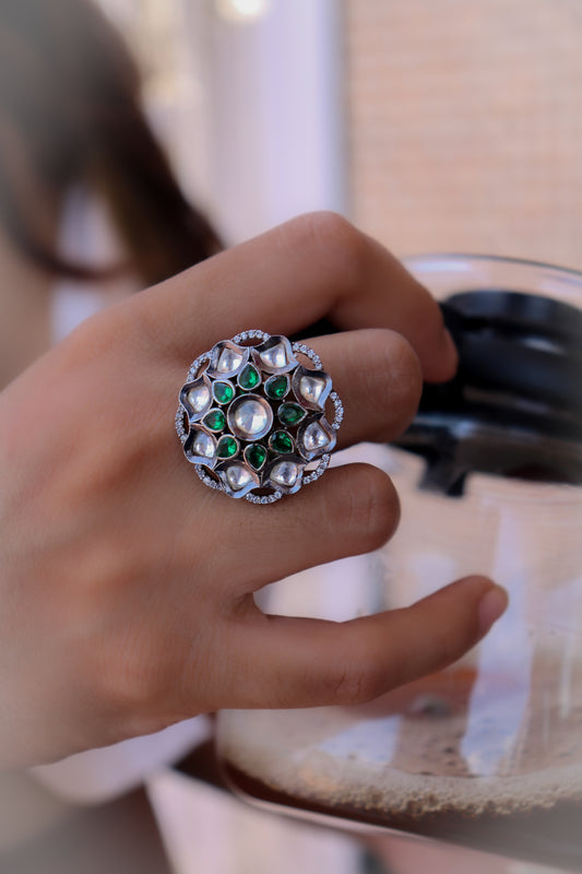 Viji Green Victorian Ring