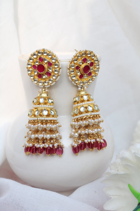 Geneva Kundan Jhumka Earrings