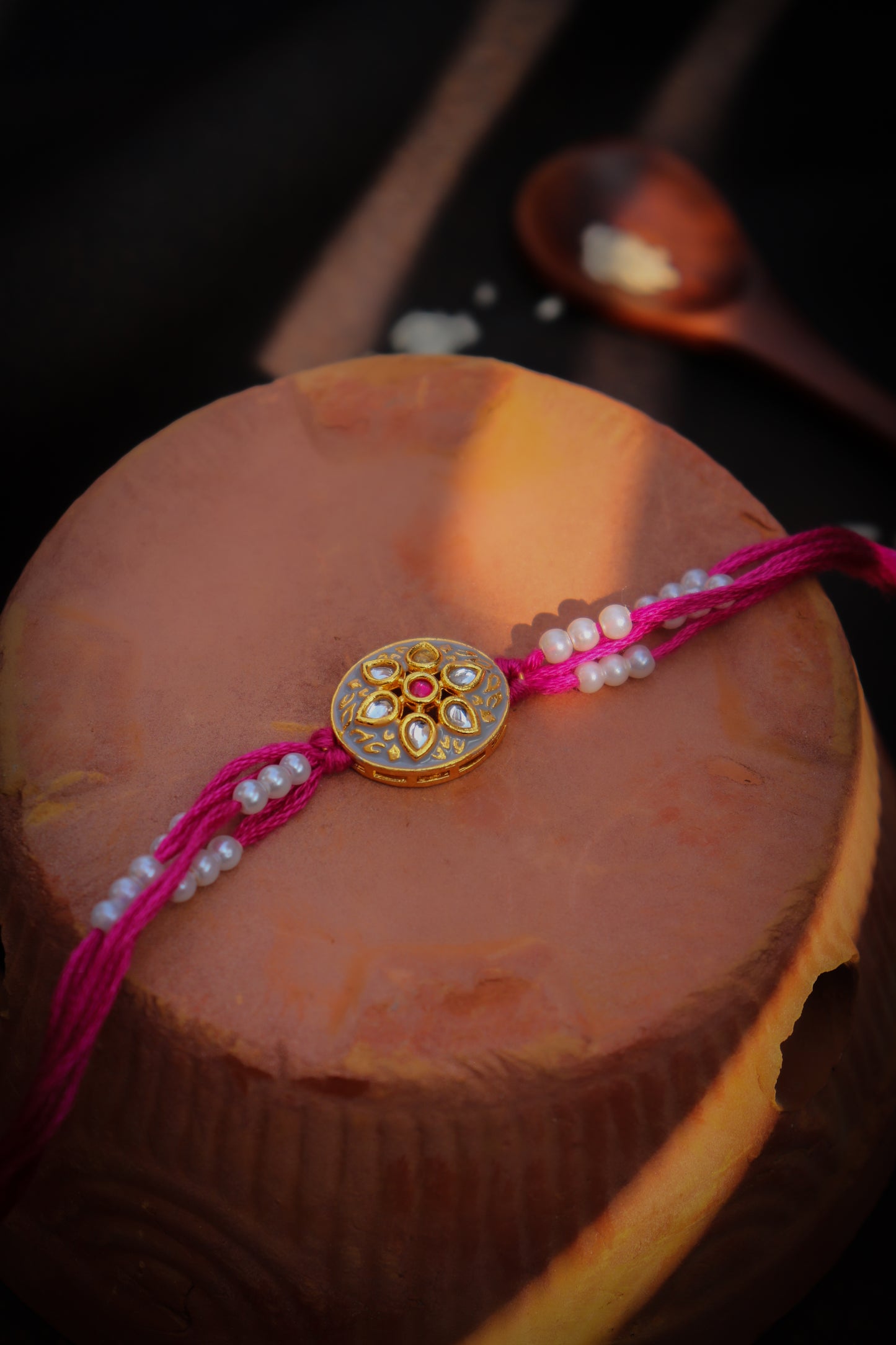 Aarv Pink Meenakari Rakhi