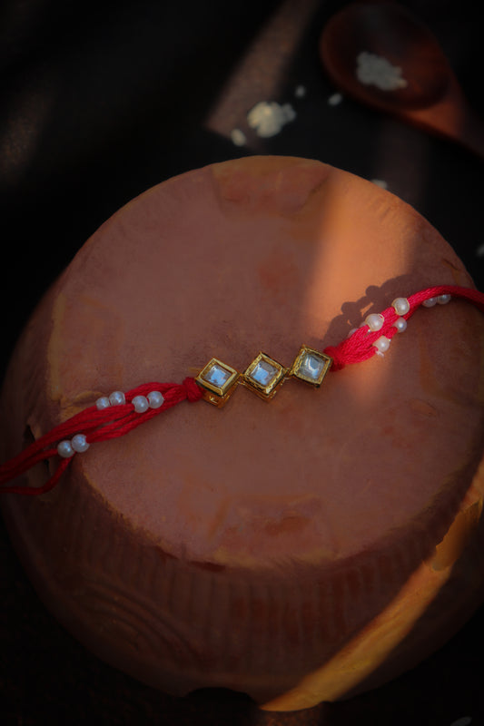 Garuda Red Kundan Rakhi