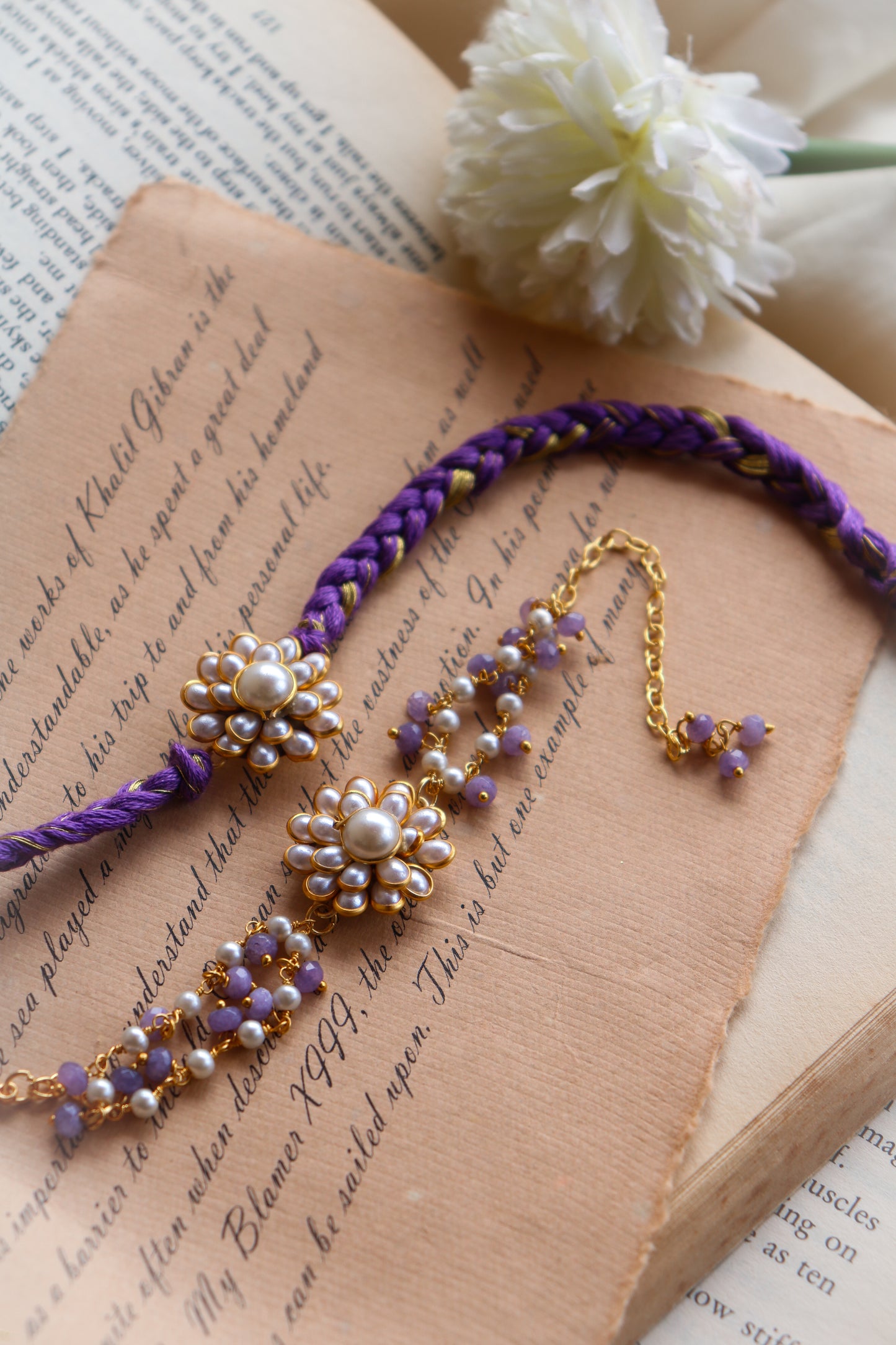 Nitin Purple Rakhi and Lumba Set