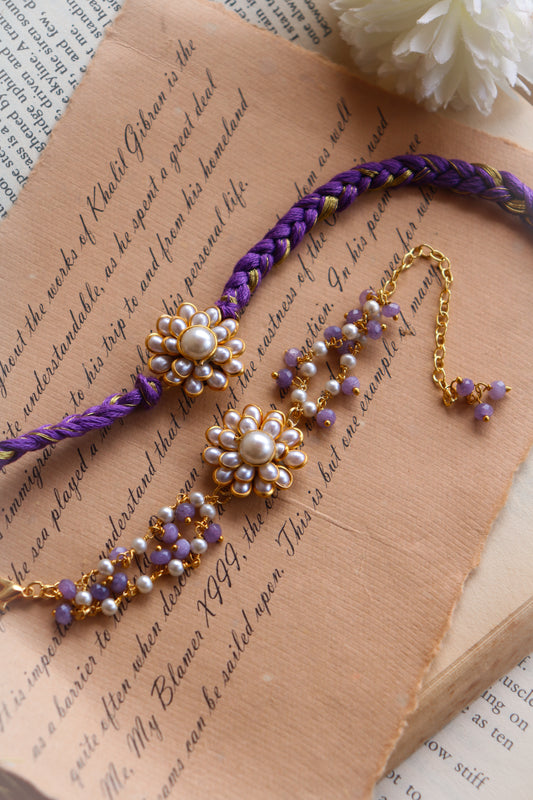 Nitin Purple Rakhi and Lumba Set
