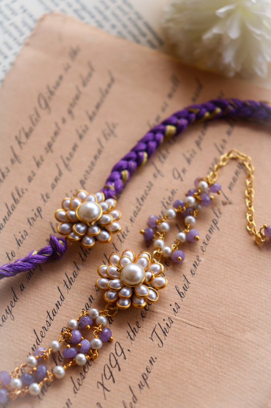 Nitin Purple Rakhi and Lumba Set