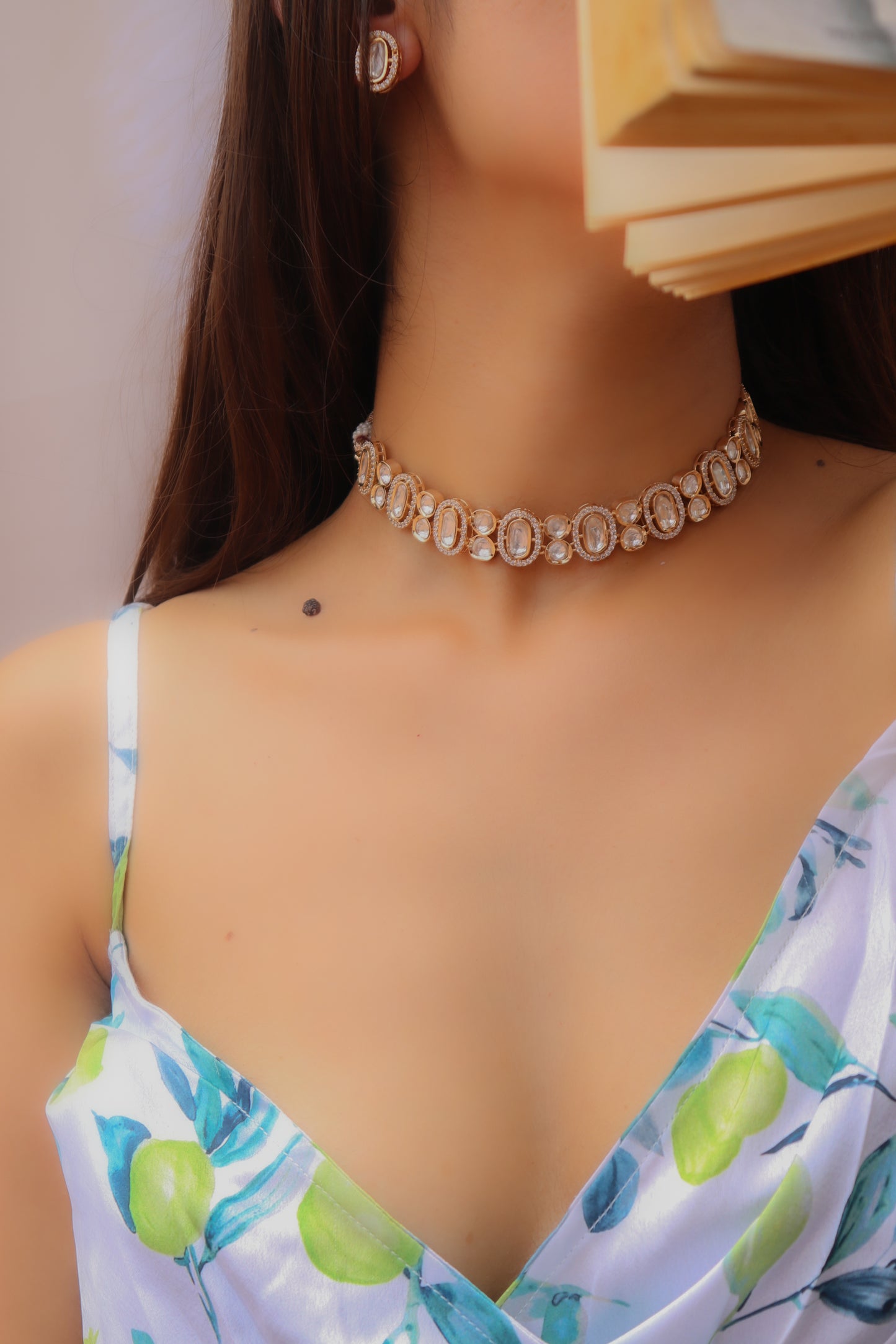 Maneka Polki Choker Necklace Set