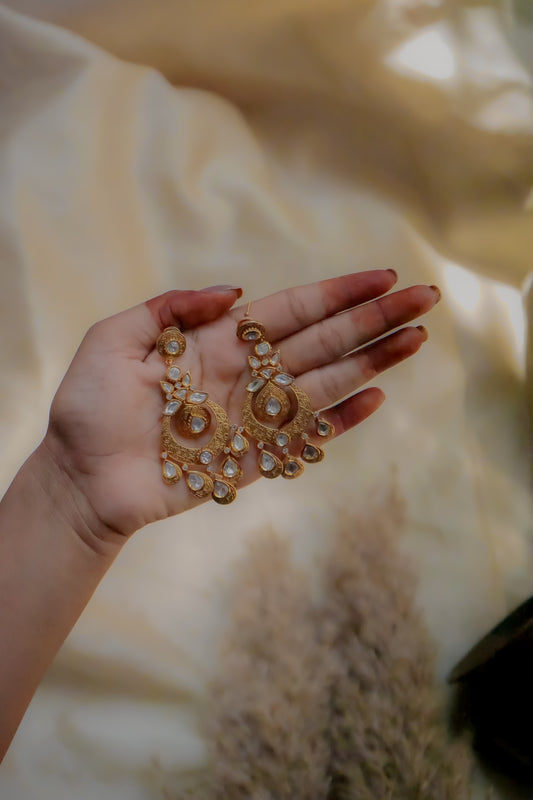 Radiant Embossed Polki Earrings