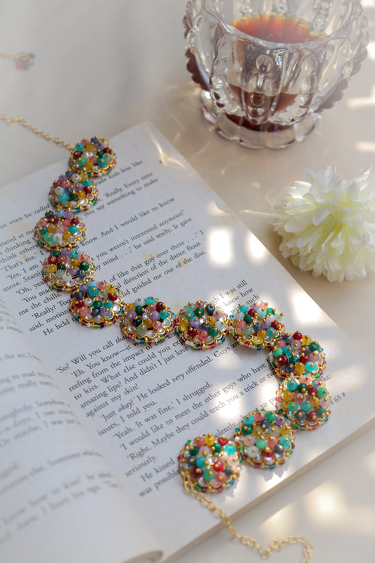 Phulkar Multicolored Kundan Headband