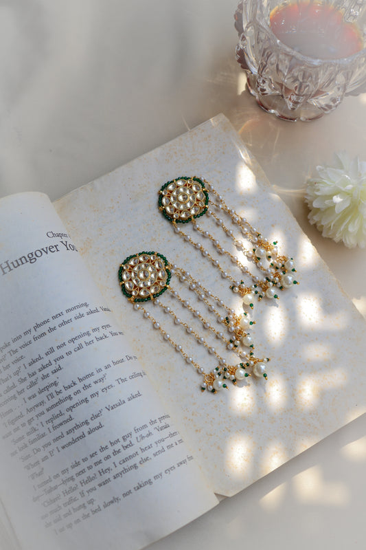 Cynthia Kundan Pearl Earrings