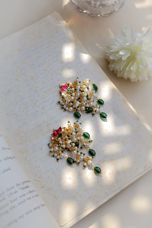 Pushkar Pink Kundan Earrings