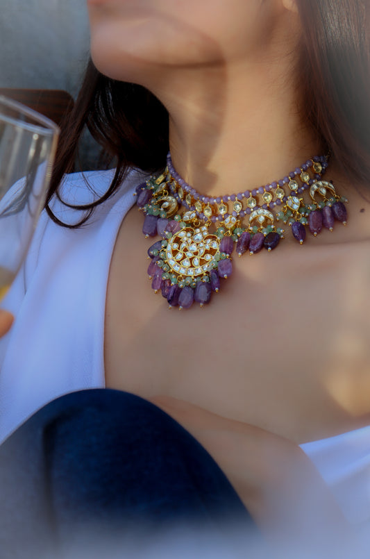 Alize Purple Kundan Necklace
