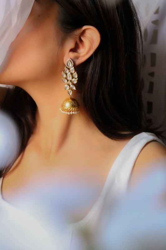 Savi Kundan Jhumka Earrings