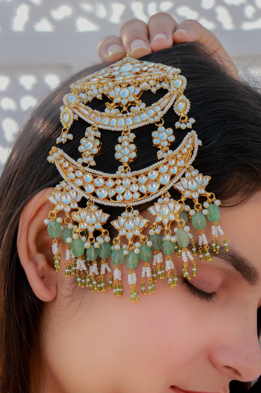 Roja Kundan Passa/Jhumar Hair Accessory