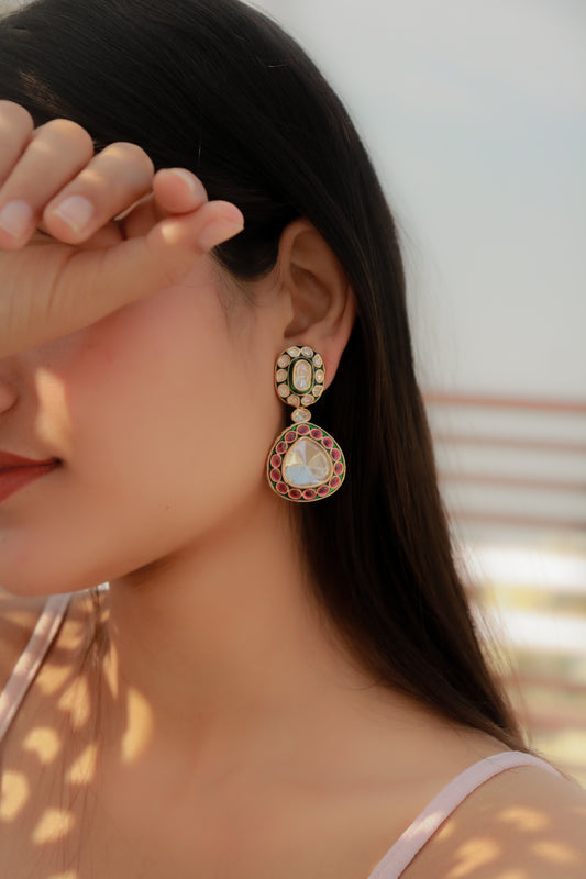Jasmine Meenakari Polki Earrings
