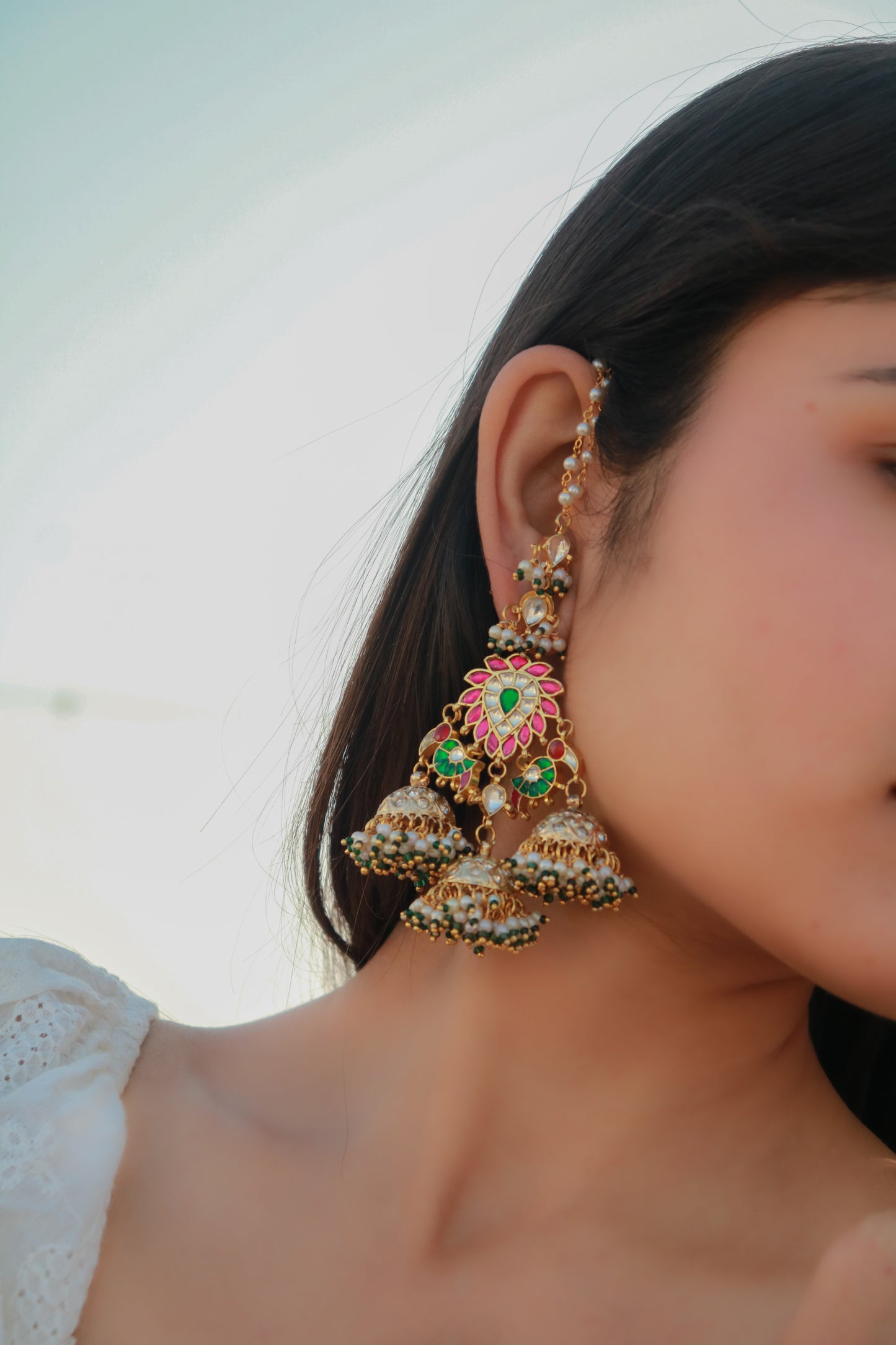 Keyarah Kundan Jhumka Earrings