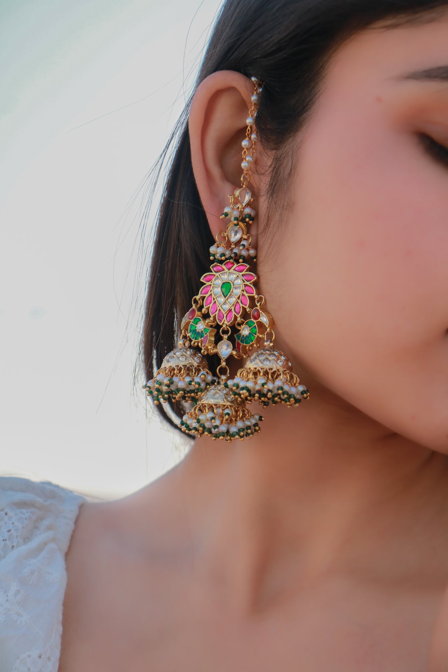 Keyarah Kundan Jhumka Earrings