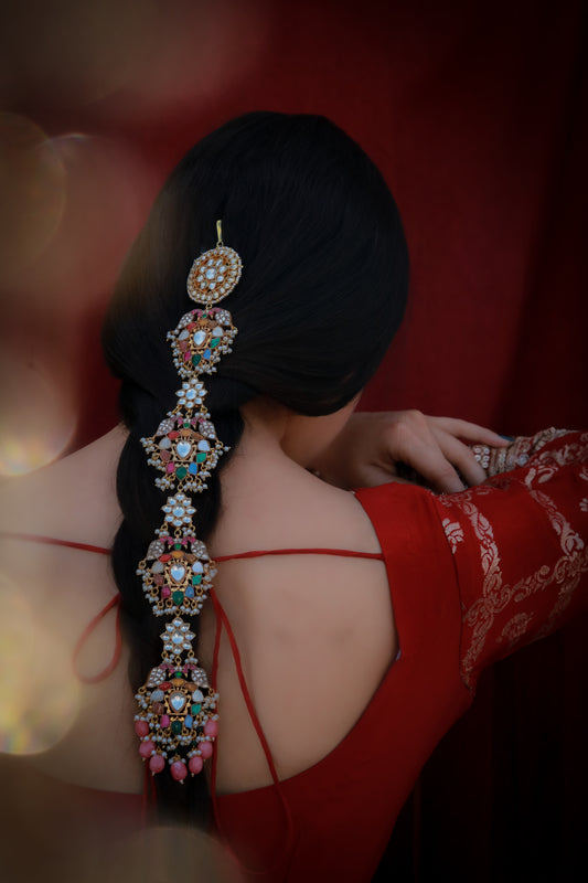 Arshayah Multicolor Kundan Hair Accessory